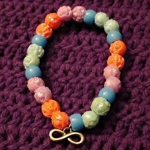 Colorful Beaded Bracelet with Infinity Charm